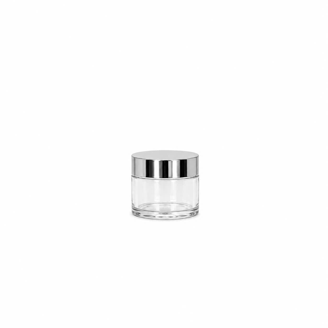 Empty Clear Jar With Silver Lid 2oz