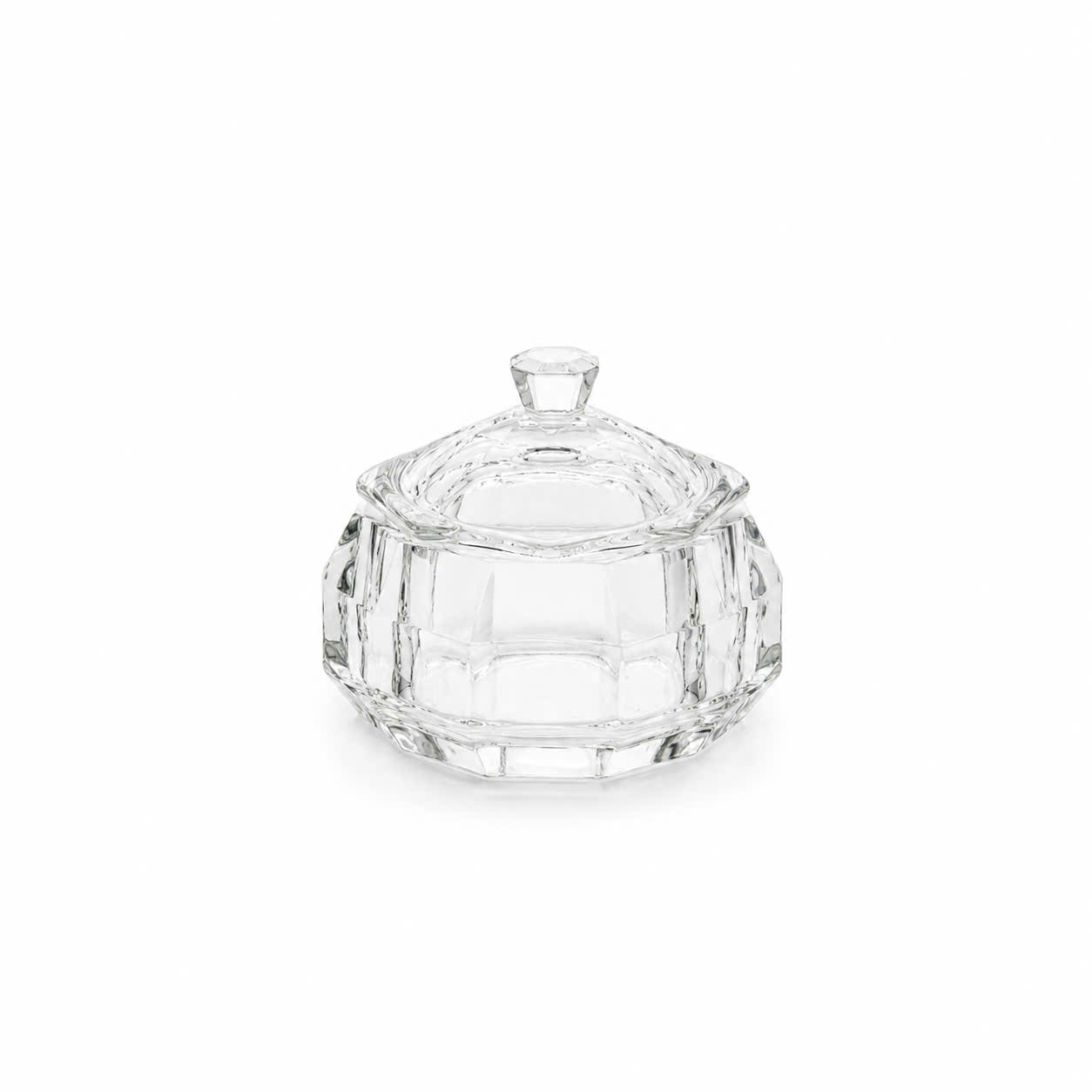 Crystal Glass Jar Hexagon