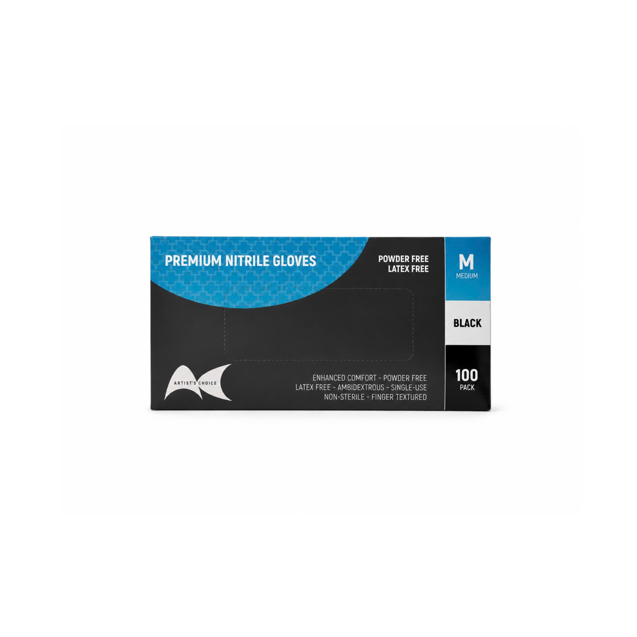 AC PREMIUM Black Nitrile Gloves Medium