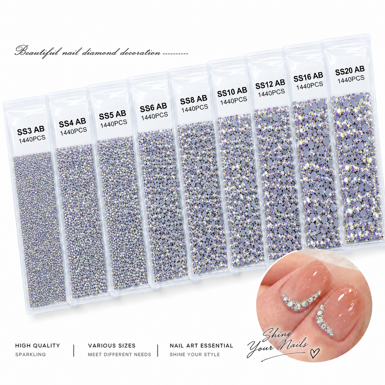 Flatback Round Rhinestones 1440 PCS - SS6 AB