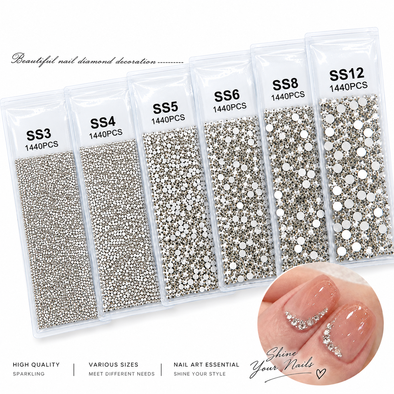 Flatback Round Rhinestones 1440 PCS -SS5 Silver