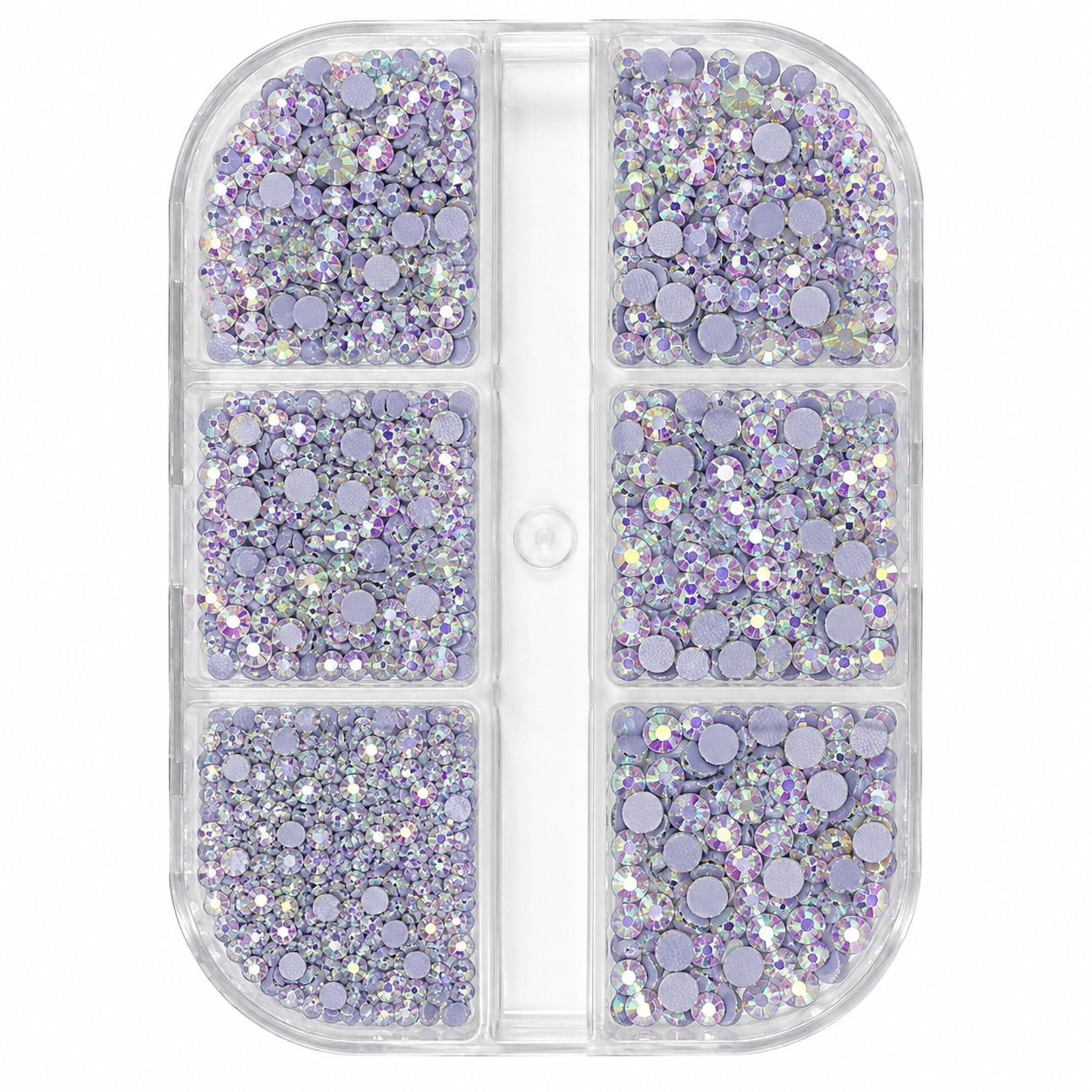 Nail Rhinestones Mixed 6 Sizes (Crystal AB)