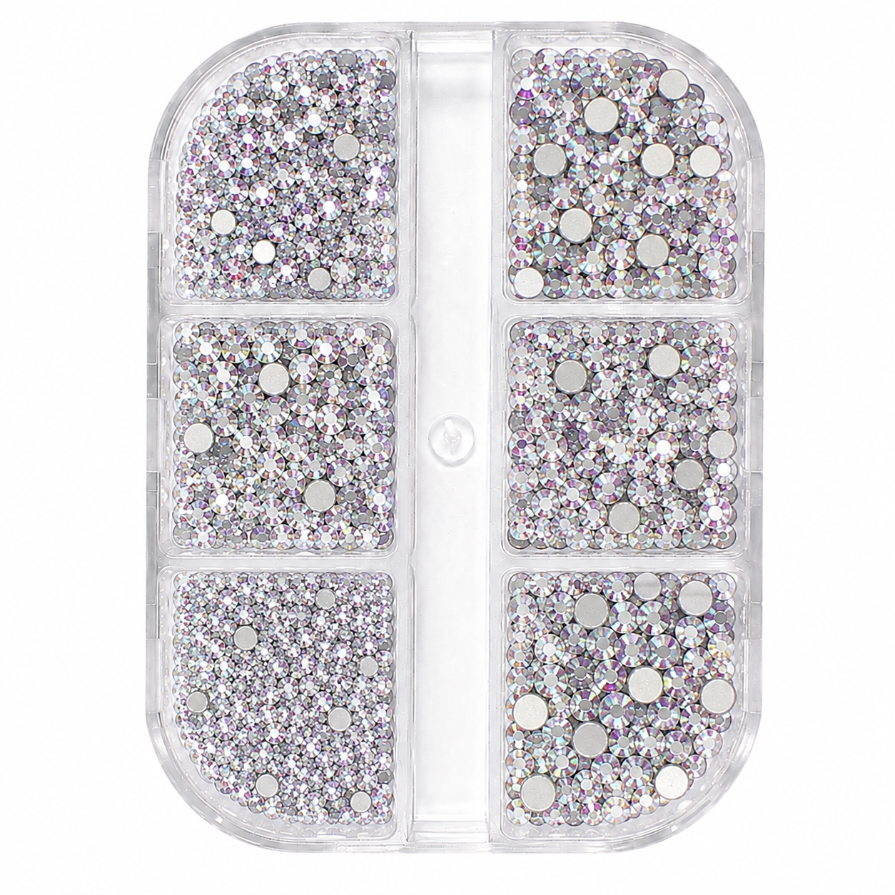Nail Rhinestones Mixed 6 Sizes (Crystal Clear)