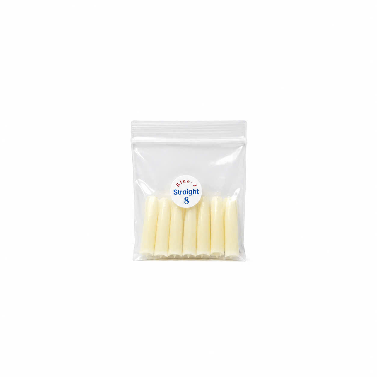 Straight Squared Natural Tip Size 8 - 50Pcs x10 pa