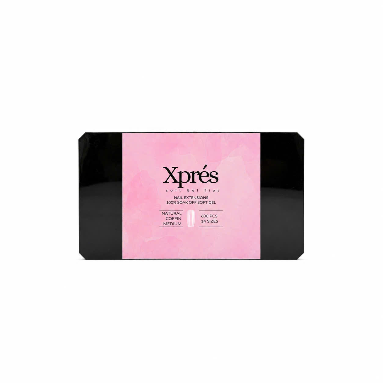 XPRES Gel-X Tip Extension - Medium Coffin 600pcs 14 sizes